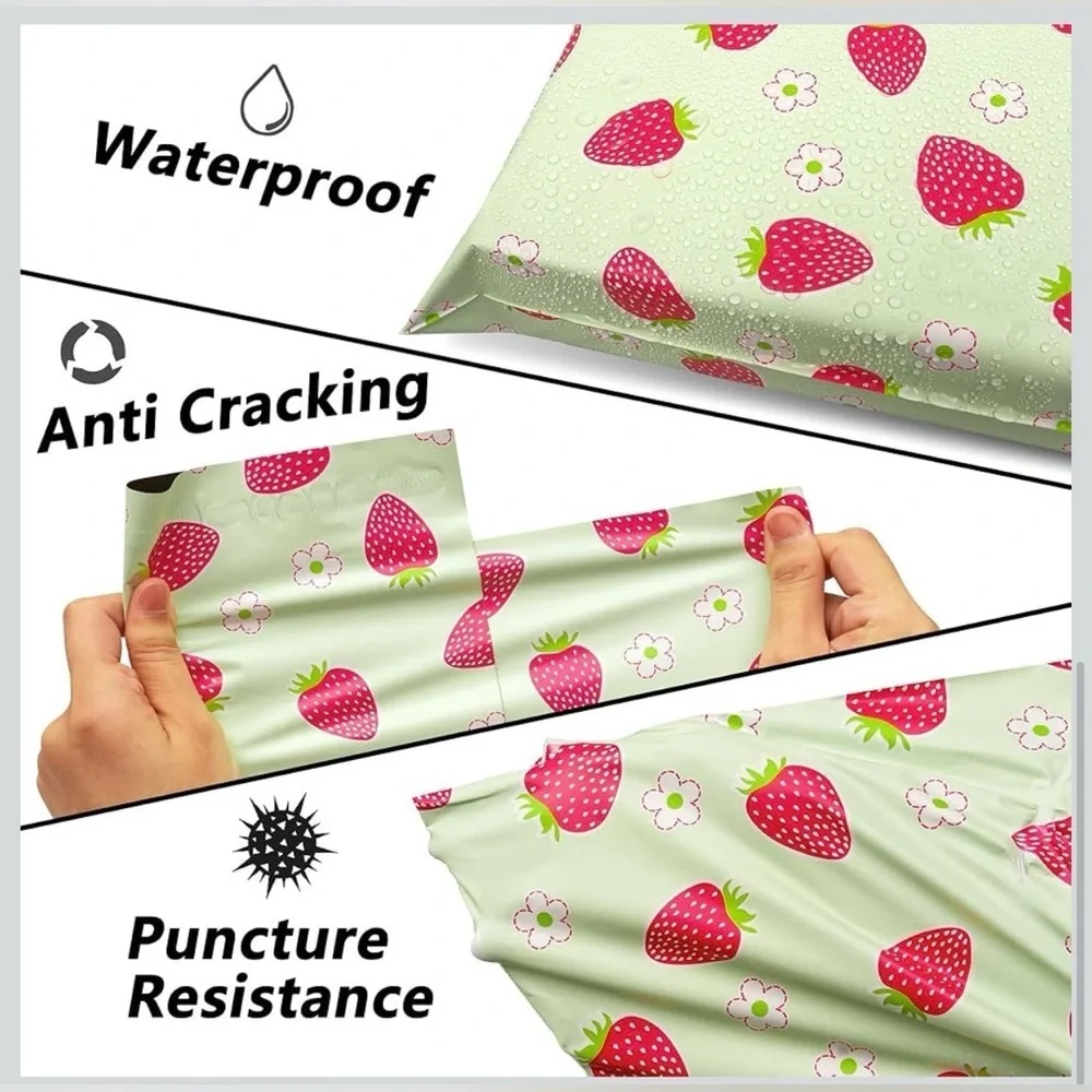 Strawberry Print Poly Mailers 14.5x19 Pack of 10